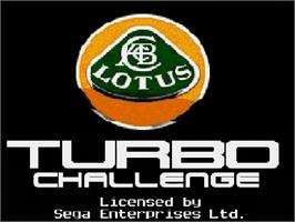 Title screen of Lotus Turbo Challenge 2 on the Sega Genesis.