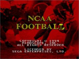 Title screen of NCAA Football on the Sega Genesis.