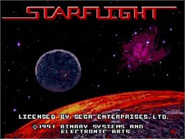 Title screen of Starflight on the Sega Genesis.