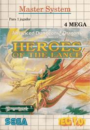 Box cover for Heroes of the Lance on the Sega Master System.