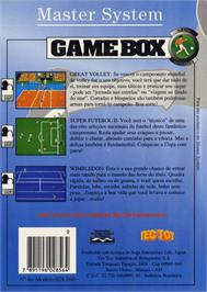 Box back cover for Game Box Série Esportes on the Sega Master System.