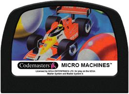 Cartridge artwork for Micro Machines on the Sega Master System.