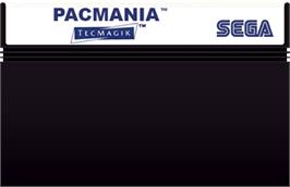 Cartridge artwork for Pac-Mania on the Sega Master System.