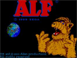 Title screen of ALF on the Sega Master System.