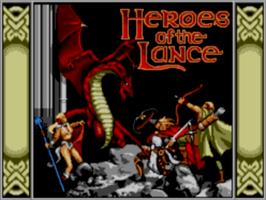 Title screen of Heroes of the Lance on the Sega Master System.