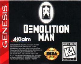 Cartridge artwork for Demolition Man on the Sega Nomad.