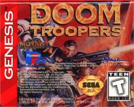 Cartridge artwork for Doom Troopers: Mutant Chronicles on the Sega Nomad.