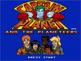 Title screen of Captain Planet and the Planeteers on the Sega Nomad.