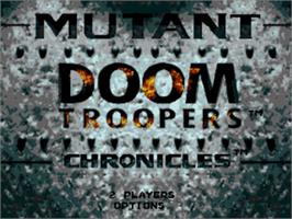 Title screen of Doom Troopers: Mutant Chronicles on the Sega Nomad.
