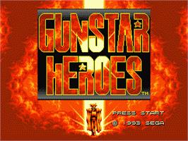 Title screen of Gunstar Heroes on the Sega Nomad.