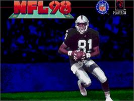 Title screen of NFL 98 on the Sega Nomad.