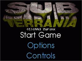 Title screen of Sub-Terrania on the Sega Nomad.