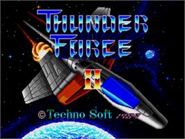 Title screen of Thunder Force II on the Sega Nomad.
