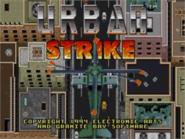 Title screen of Urban Strike on the Sega Nomad.
