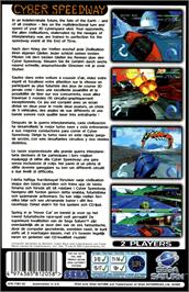 Box back cover for Cyber Speedway on the Sega Saturn.