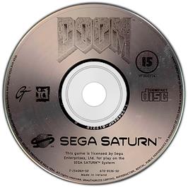 Artwork on the Disc for Doom on the Sega Saturn.