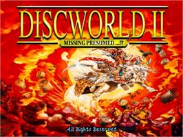 Title screen of Discworld II: Missing, presumed... ! on the Sega Saturn.