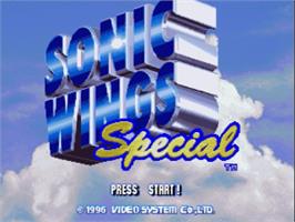 Title screen of Sonic Wings Special on the Sega Saturn.