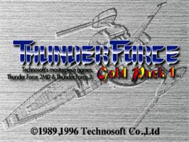 Title screen of Thunder Force: Gold Pack 1 on the Sega Saturn.
