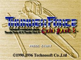 Title screen of Thunder Force: Gold Pack 2 on the Sega Saturn.