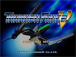 Title screen of Thunder Force V: Perfect System on the Sega Saturn.