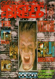 Advert for Clive Barker's Nightbreed:  The Action Game on the Commodore Amiga.