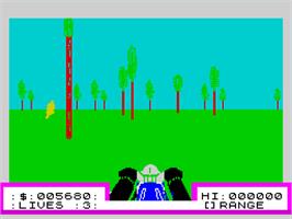 In game image of 3D Deathchase on the Sinclair ZX Spectrum.