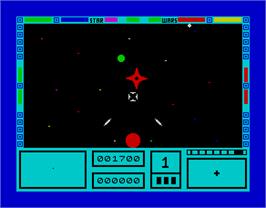 In game image of 3D Star Wars on the Sinclair ZX Spectrum.