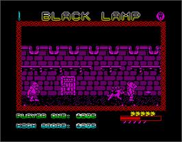 In game image of Black Lamp on the Sinclair ZX Spectrum.