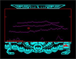 In game image of Captain Blood on the Sinclair ZX Spectrum.