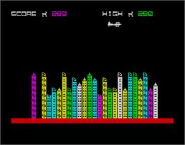 In game image of Dive Bomber on the Sinclair ZX Spectrum.