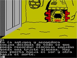 In game image of Don Quijote on the Sinclair ZX Spectrum.