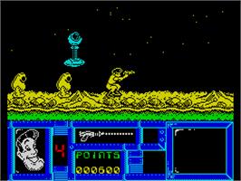 In game image of Freddy Hardest on the Sinclair ZX Spectrum.