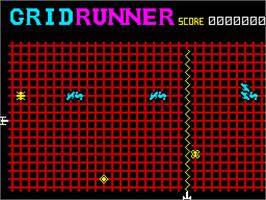 In game image of Gridrunner on the Sinclair ZX Spectrum.