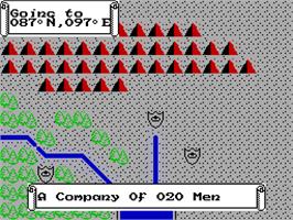 In game image of J.R.R. Tolkien's War in Middle Earth on the Sinclair ZX Spectrum.