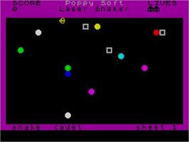 In game image of Laser Snaker on the Sinclair ZX Spectrum.