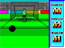 In game image of Penalty Soccer on the Sinclair ZX Spectrum.