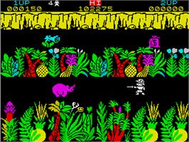 In game image of Sabre Wulf on the Sinclair ZX Spectrum.