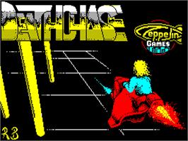 Title screen of 3D Deathchase on the Sinclair ZX Spectrum.