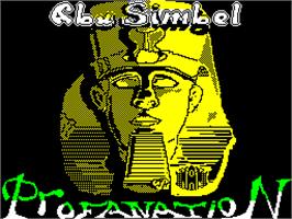 Title screen of Abu Simbel Profanation on the Sinclair ZX Spectrum.