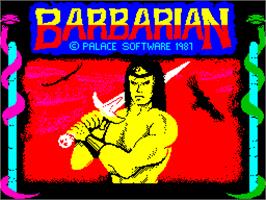 Title screen of Barbarian on the Sinclair ZX Spectrum.