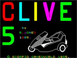 Title screen of C5 Clive on the Sinclair ZX Spectrum.