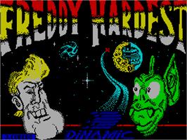 Title screen of Freddy Hardest on the Sinclair ZX Spectrum.