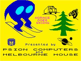 Title screen of Horace Goes Skiing on the Sinclair ZX Spectrum.