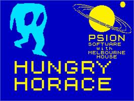 Title screen of Hungry Horace on the Sinclair ZX Spectrum.