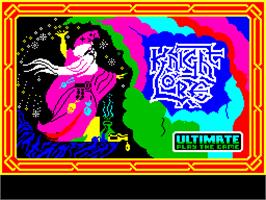 Title screen of Knight Lore on the Sinclair ZX Spectrum.