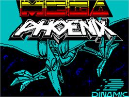 Title screen of Mega Phoenix on the Sinclair ZX Spectrum.