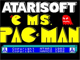 Title screen of Ms. Pac-Man on the Sinclair ZX Spectrum.