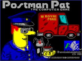 Title screen of Postman Pat on the Sinclair ZX Spectrum.