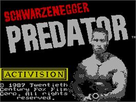 Title screen of Predator on the Sinclair ZX Spectrum.